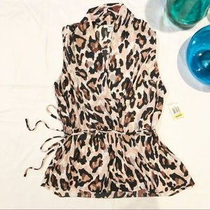 Bar III Pink Leopard Top